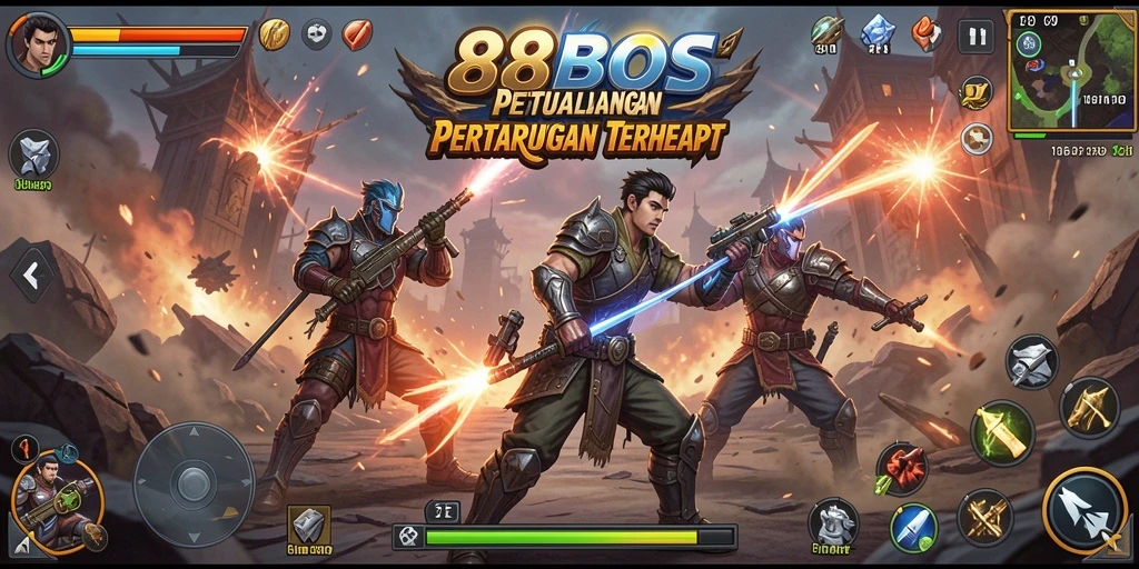 Screenshot gameplay 88BOS yang memperlihatkan pertarungan seru.