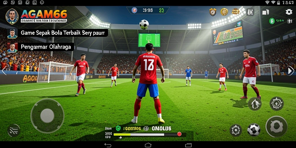 Tangkapan layar menampilkan gameplay sepak bola yang menegangkan dan mendebarkan.
