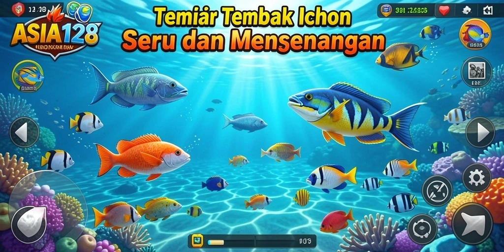 Tampilan gameplay seru Tembak Ikan di ASIA128.