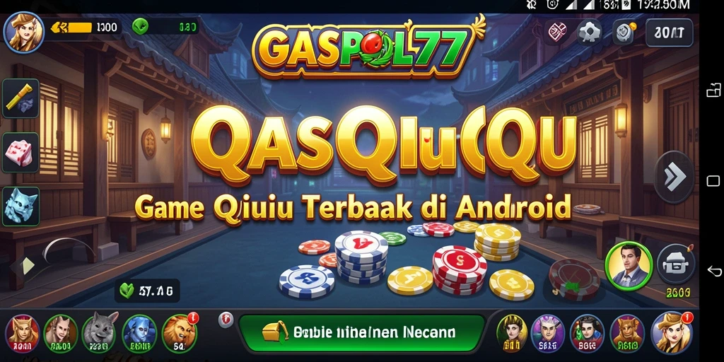 Screenshot GASPOL77 menampilkan aksi seru permainan QiuQiu.