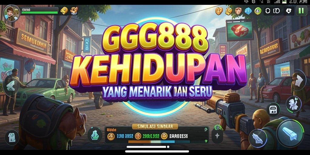 Tampilan gameplay utama GGG888 dengan interaksi simulasi yang realistis.