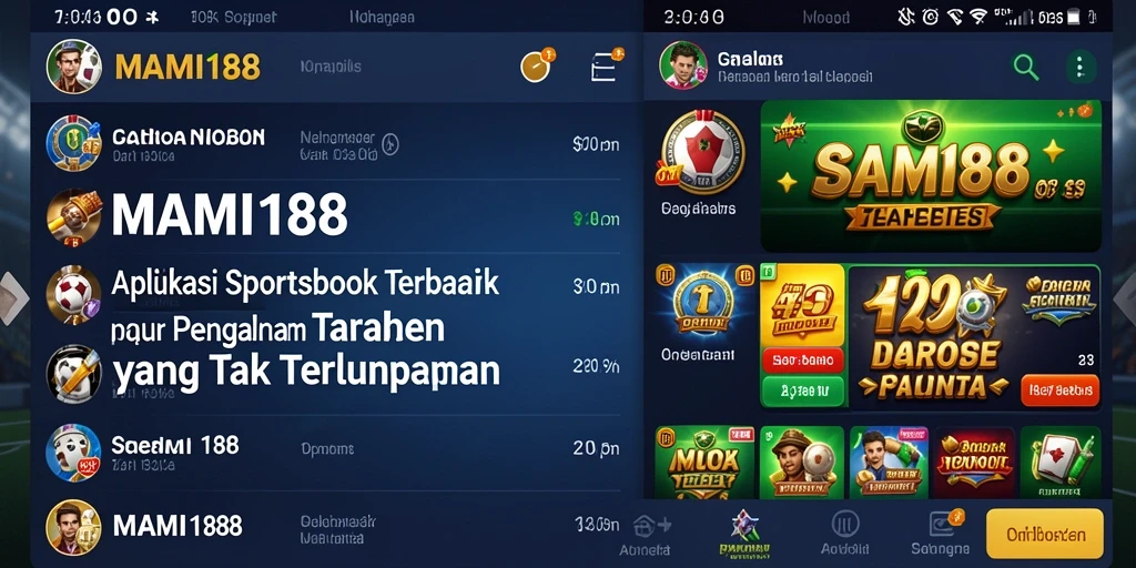 Tampilan utama MAMI188 menampilkan berbagai pilihan taruhan olahraga.
