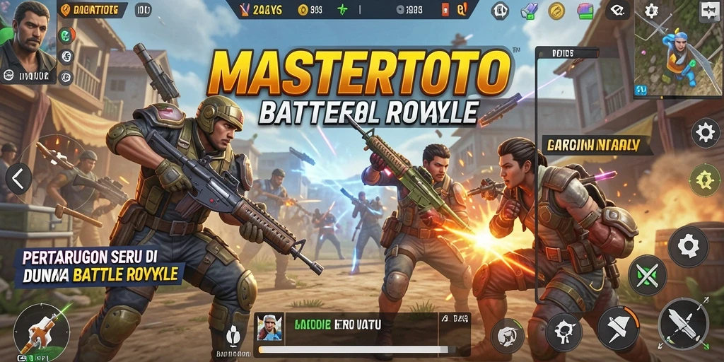 Screenshot utama gameplay seru MASTERTOTO di arena Battle Royale.