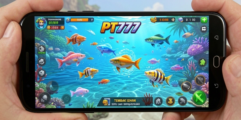 Screenshot gameplay Tembak Ikan di PT777 yang menegangkan.