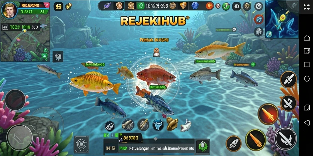 Tampilan gameplay Tembak Ikan yang seru dan menantang di REJEKIHUB.