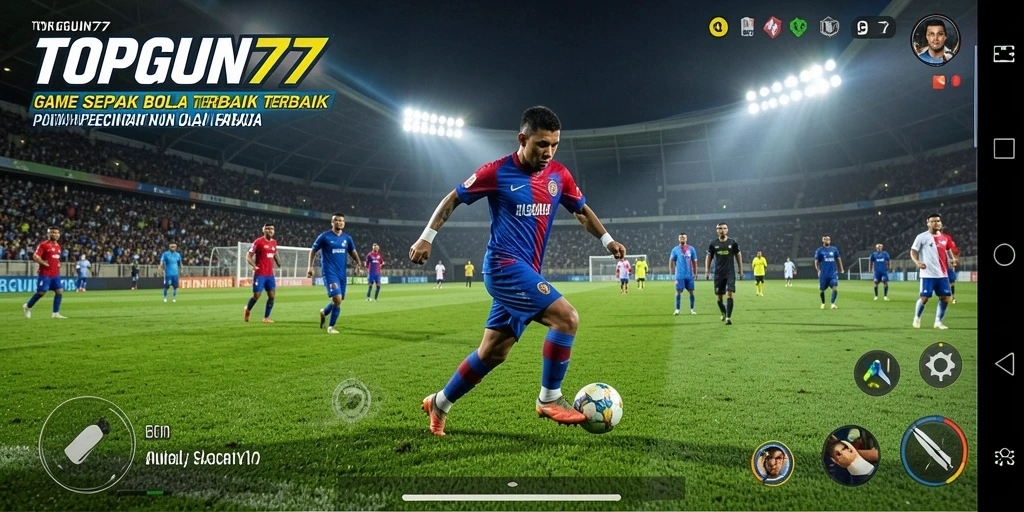 Tampilan menarik permainan sepak bola dengan grafis berkualitas tinggi.